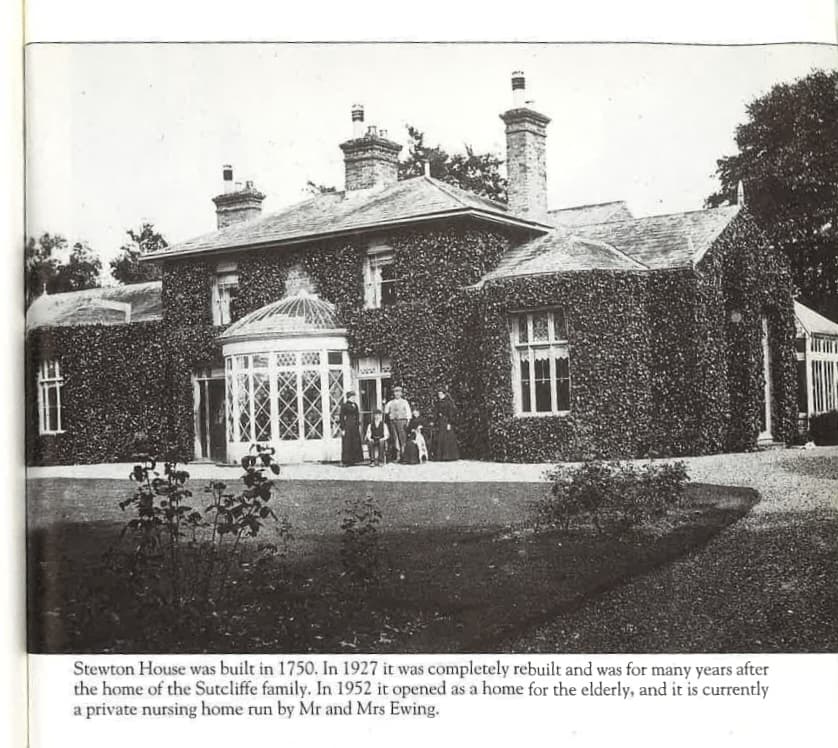 Archival photograph of Stewton House manor circa 1950s