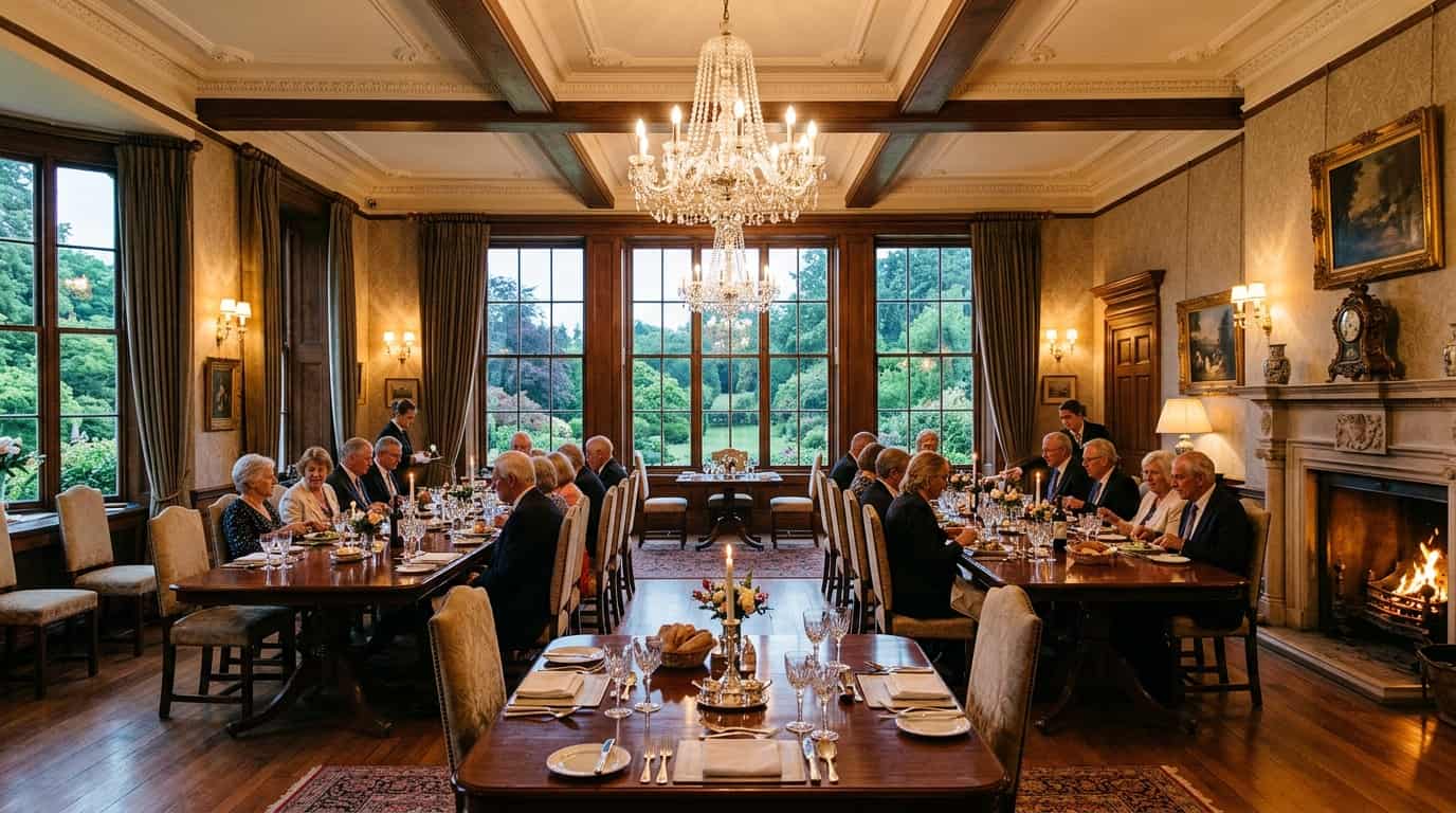 Stewton House dining room prepared for lunch